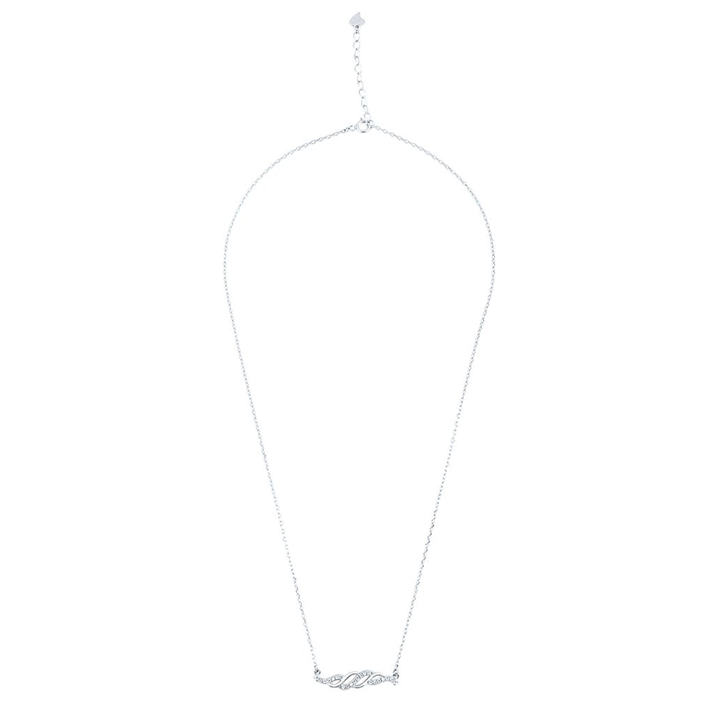 Silver Elegantly Tangled Pendant with Link chain