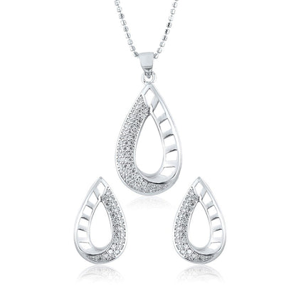 Silver Droplet Set with Ball Chain