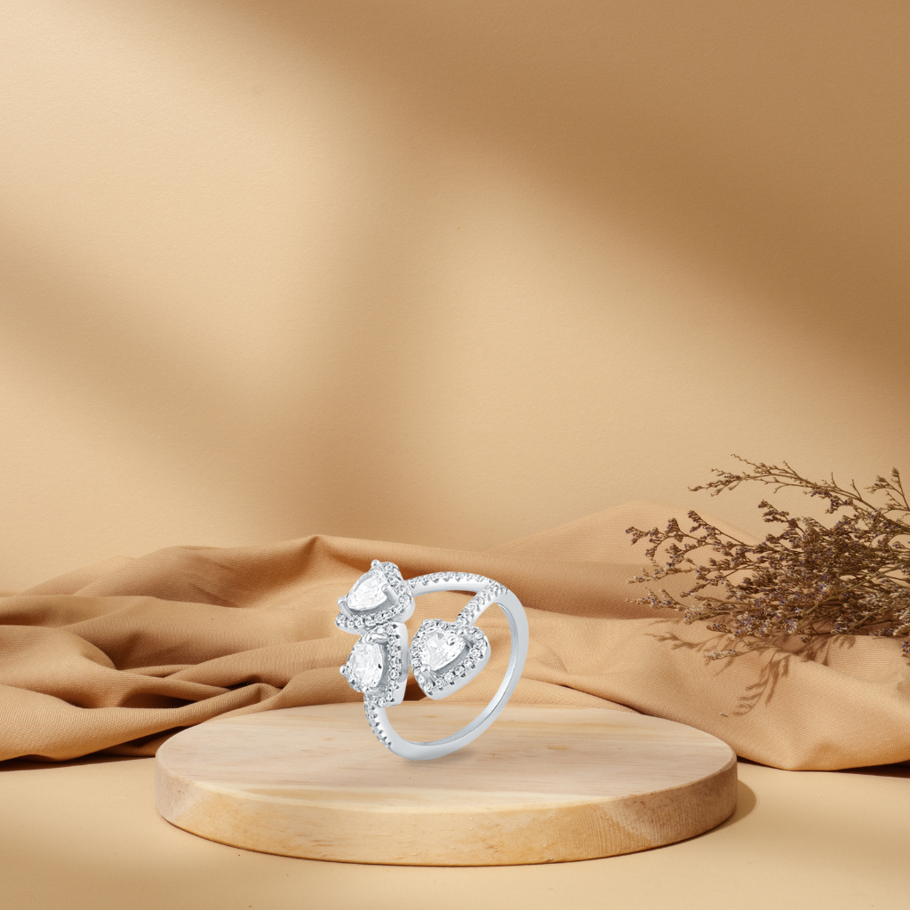 Silver Trio of Love Ring