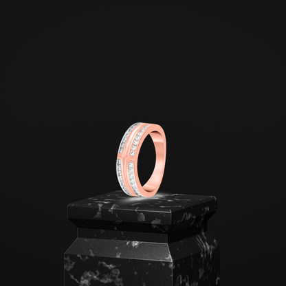 Rose Gold Zircon Valor Band For Him