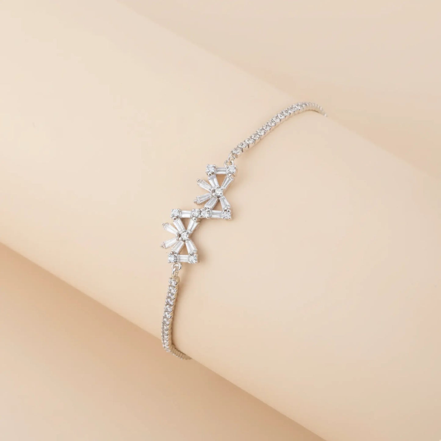 Silver Bow Twist Bracelet