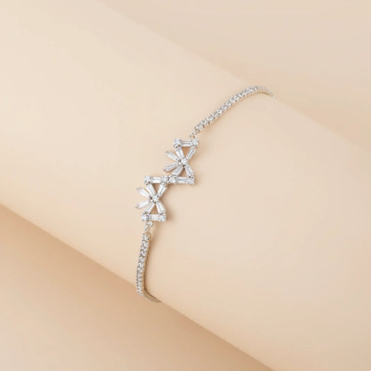 Silver Bow Twist Bracelet