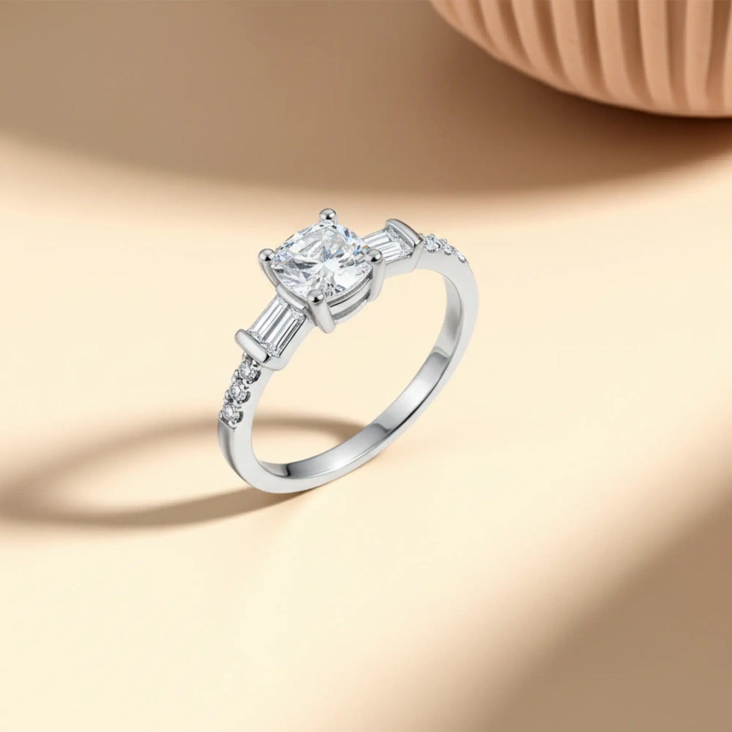 Silver Dainty Solitaire Ring