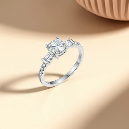 Silver Dainty Solitaire Ring