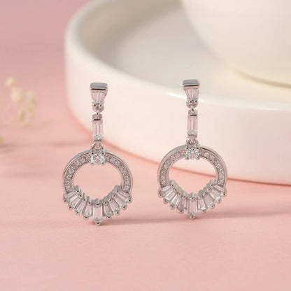 Silver Crystal Dangle Earrings