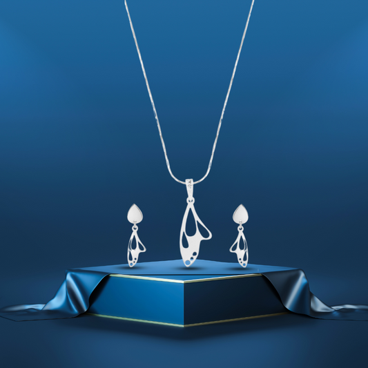Silver Dewdrop Love Set