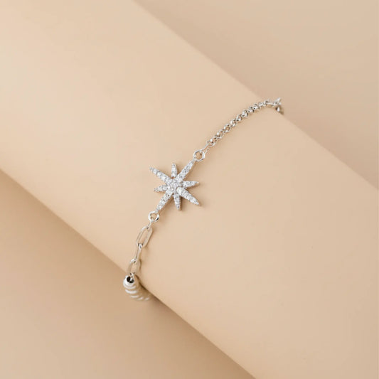 Silver Crystal Flake Bracelet