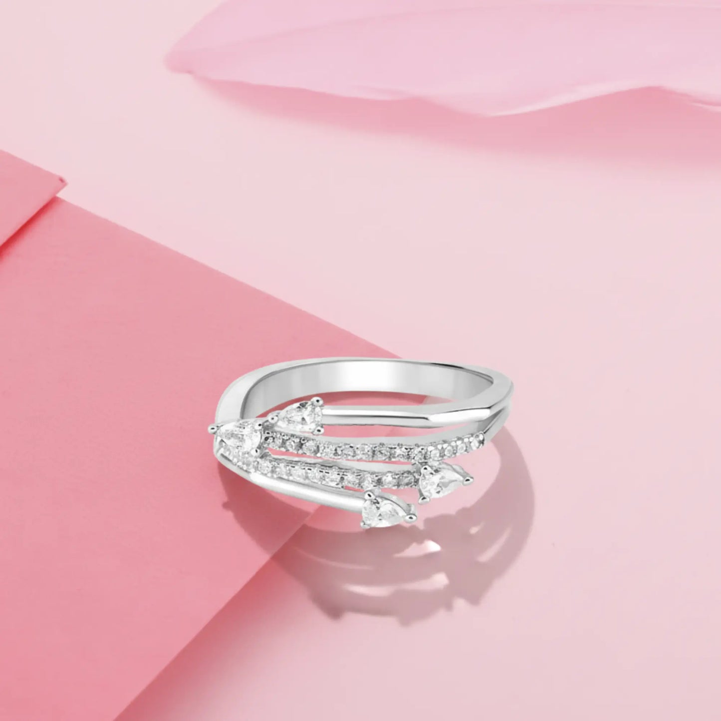 Silver Glimmer Embrace Ring