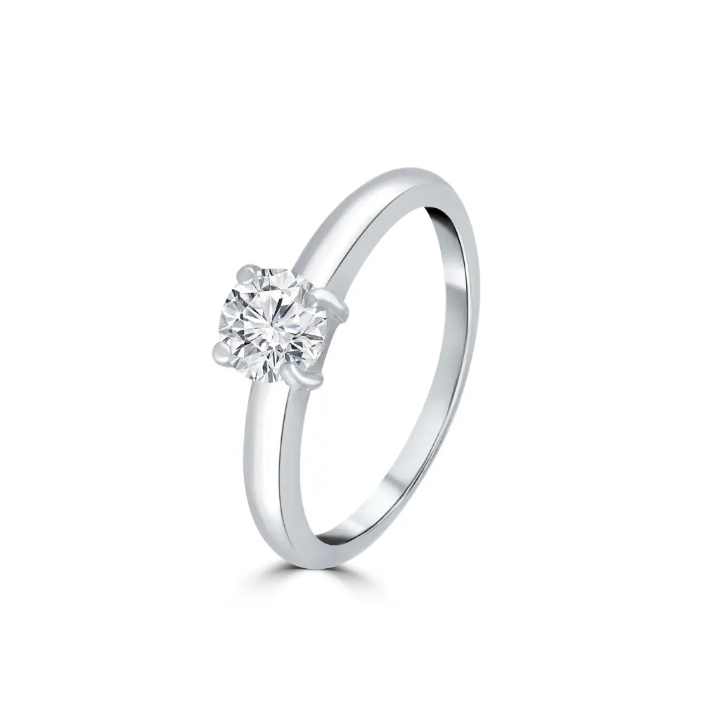 Silver Solitaire Glow Ring
