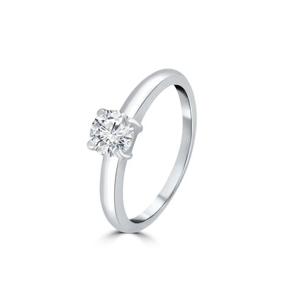 Silver Solitaire Glow Ring