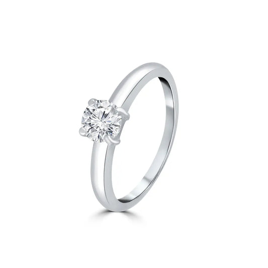 Silver Solitaire Glow Ring