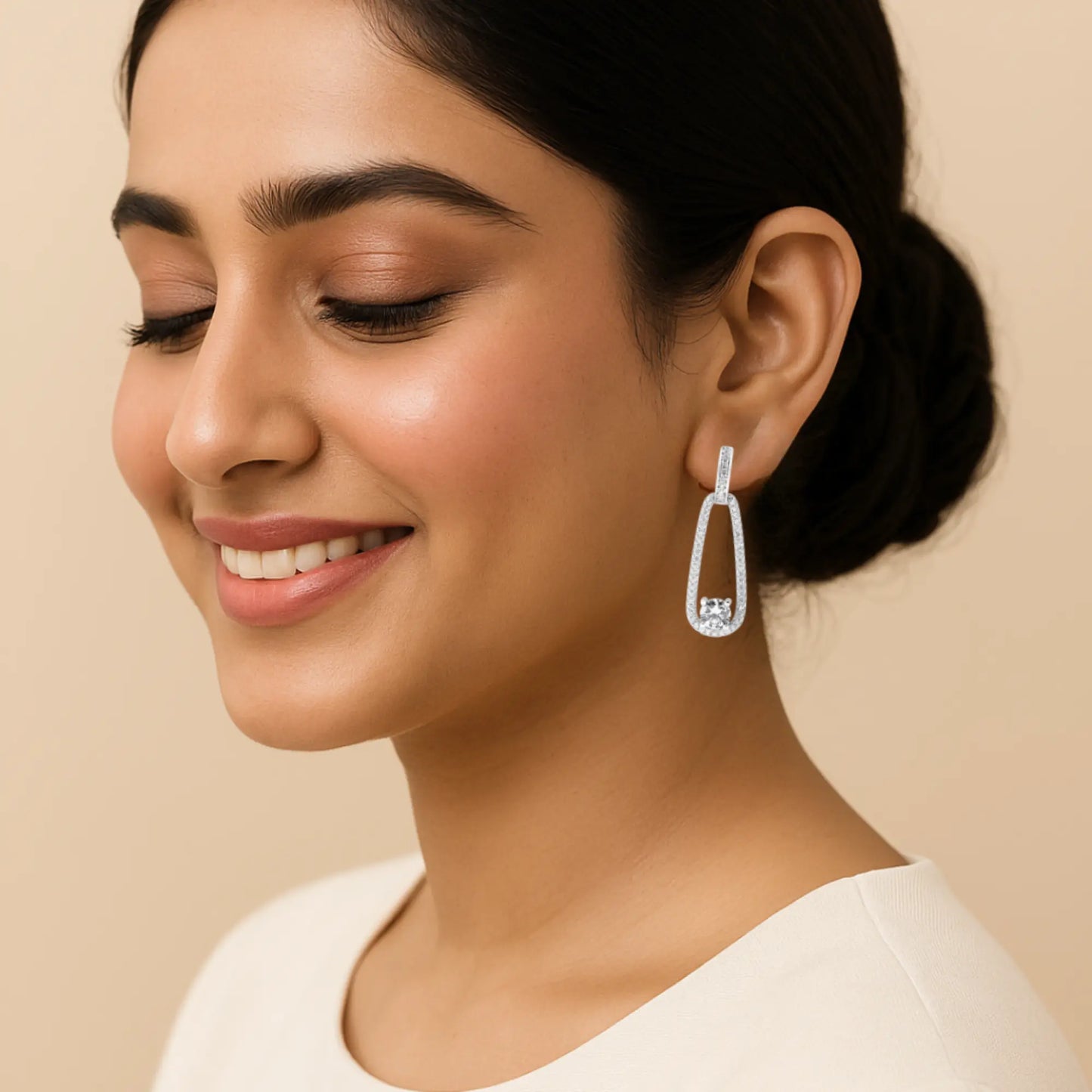 Silver Gleaming Dangler Earrings