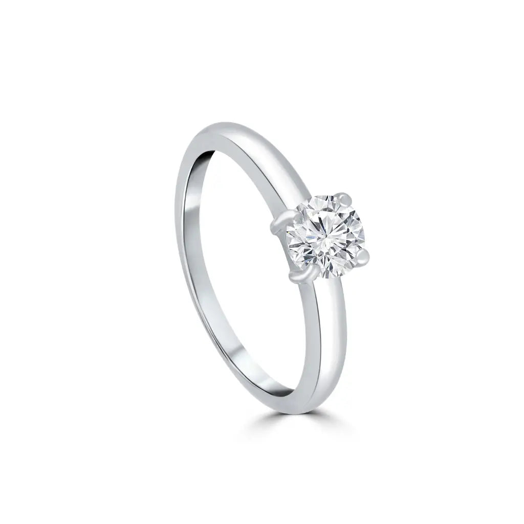 Silver Solitaire Glow Ring