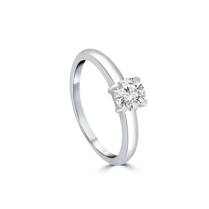 Silver Solitaire Glow Ring