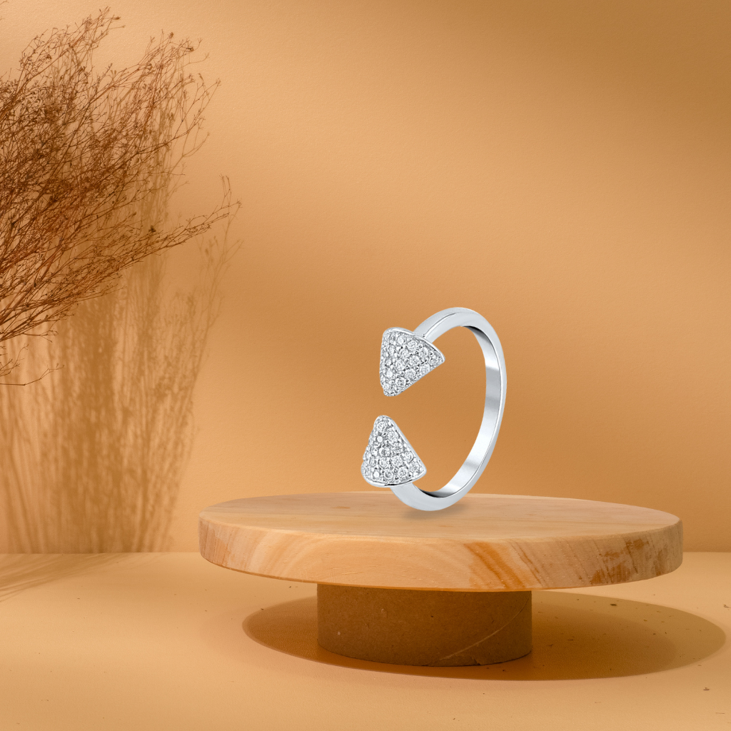 Silver Arc Arrow Ring