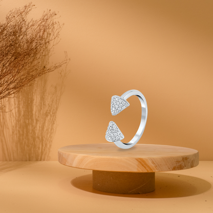 Silver Arc Arrow Ring
