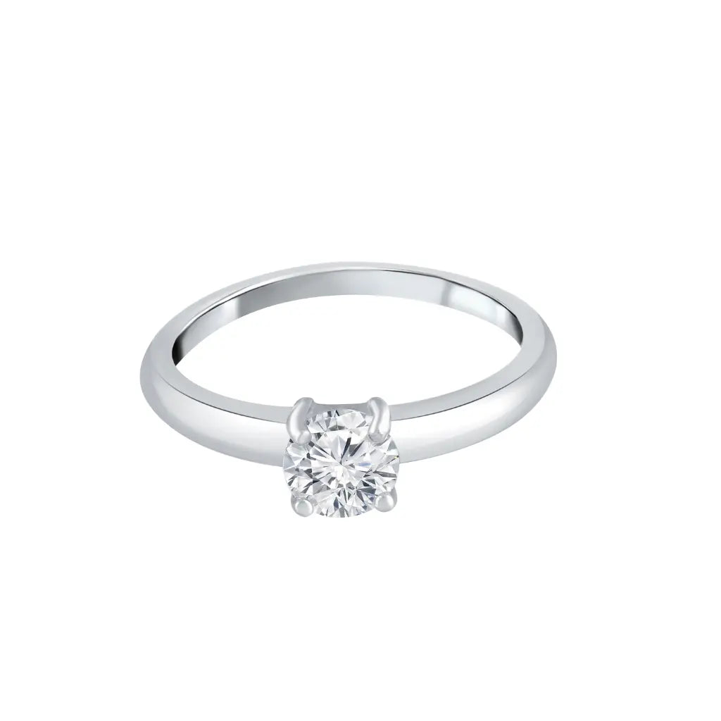 Silver Solitaire Glow Ring