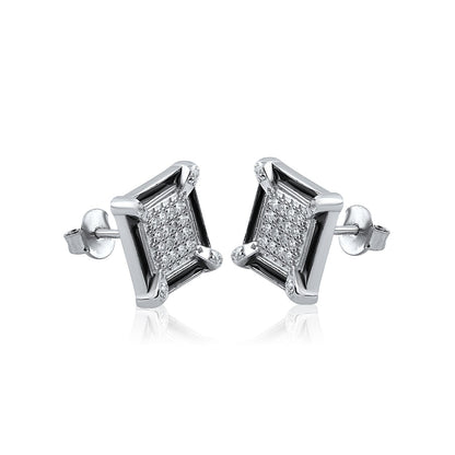 Silver Eclipse Squares Earrings