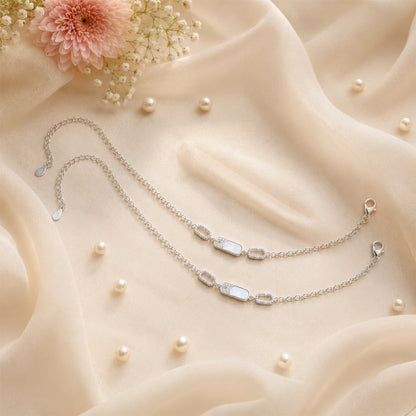 Mother of Pearl Oval Italian Anklet