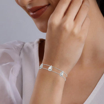 Silver Solitaire Drop Bracelet