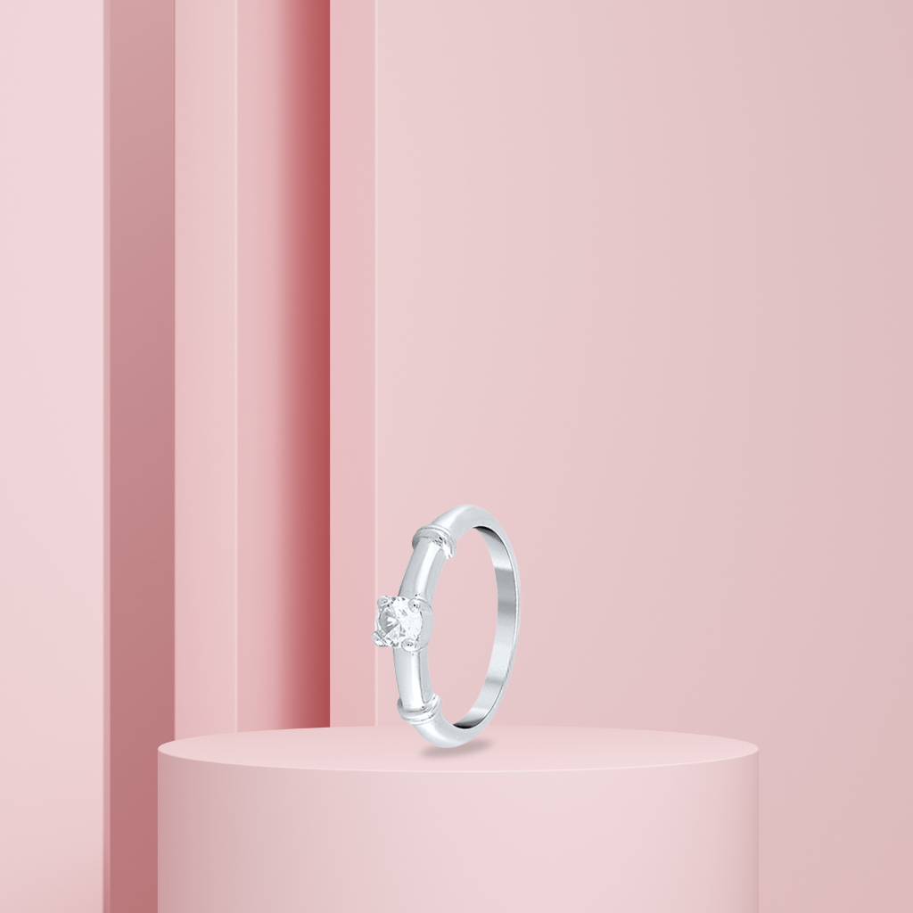 Silver Solitaire Radiance Ring