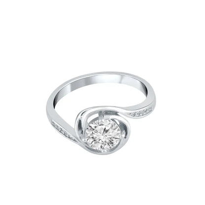 Silver Radiant Solitaire Ring