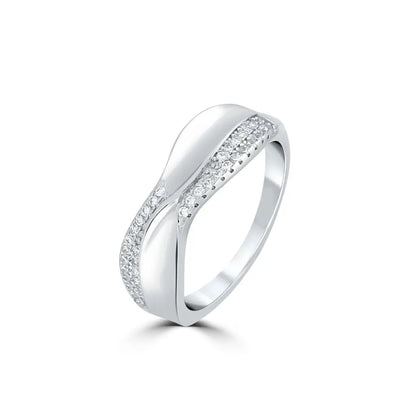 Silver Glimmering Loop Ring
