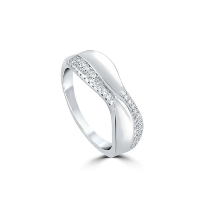Silver Glimmering Loop Ring