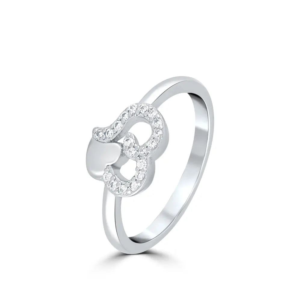Silver Intertwined Hearts Ring