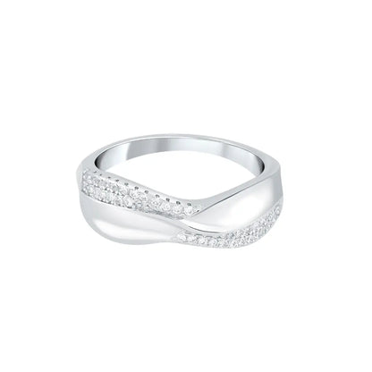 Silver Glimmering Loop Ring