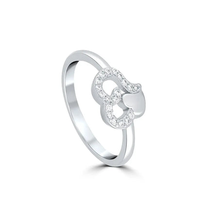 Silver Intertwined Hearts Ring