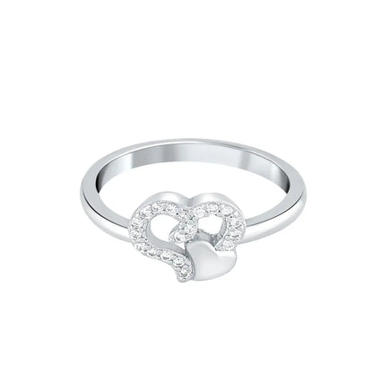 Silver Intertwined Hearts Ring
