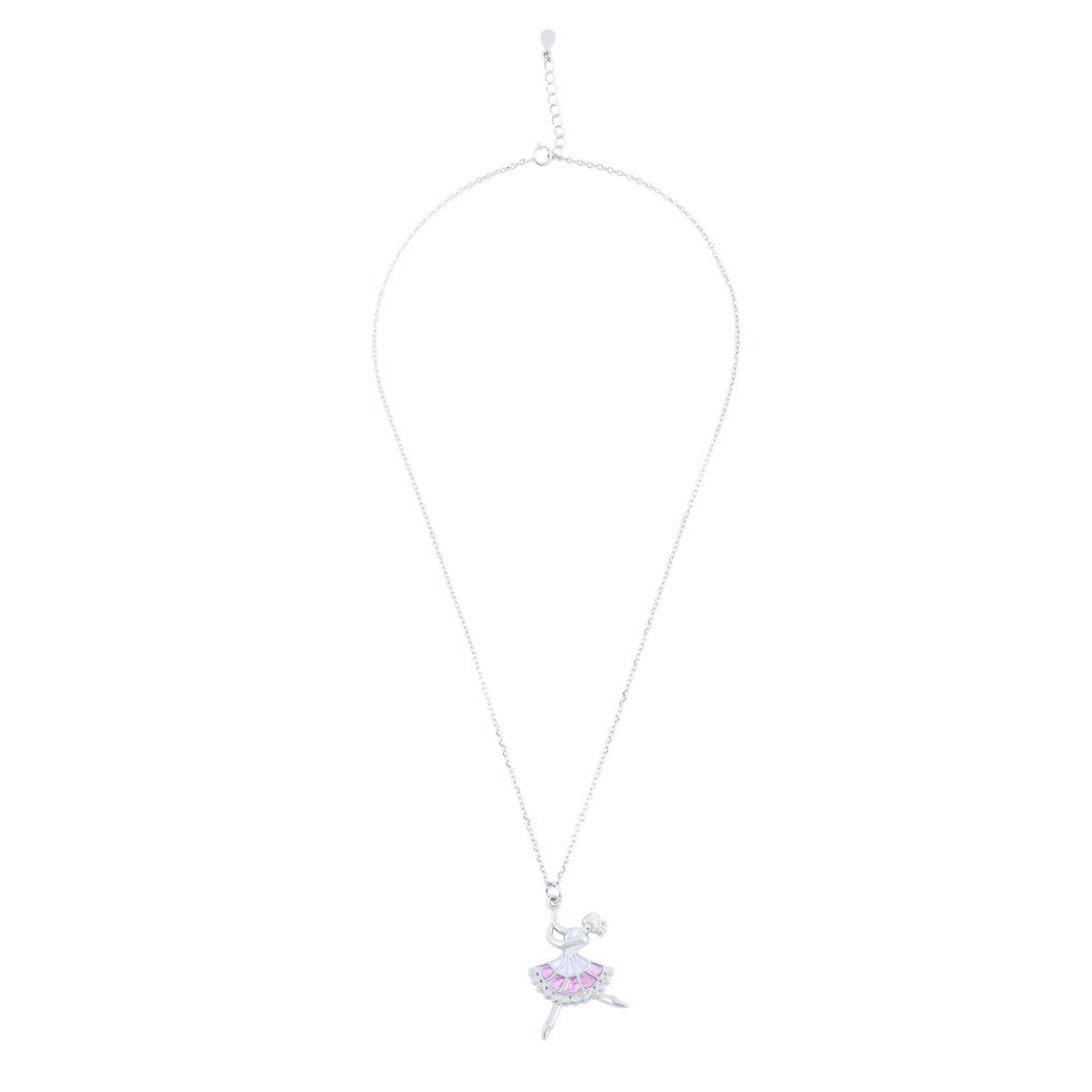 Silver Dancing Lady Pendant with Link chain