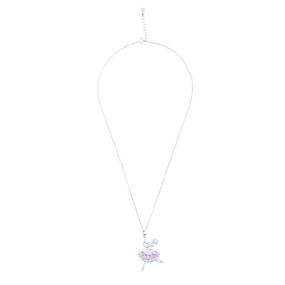 Silver Dancing Lady Pendant with Link chain