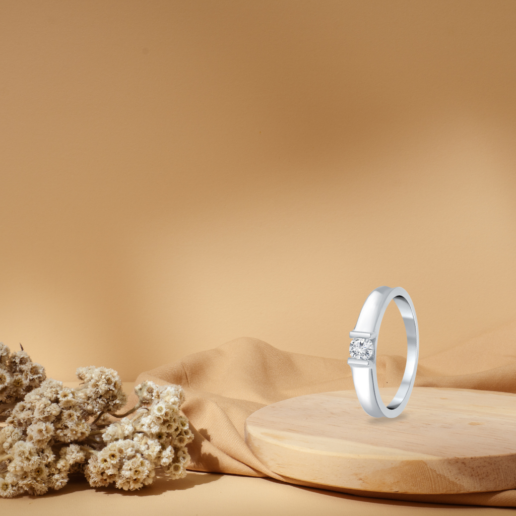 Silver Sleek Solitaire Ring