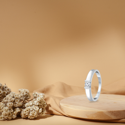 Silver Sleek Solitaire Ring