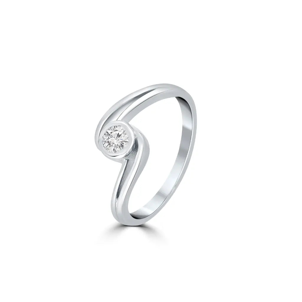 Silver Ethereal Charm Solitaire Ring