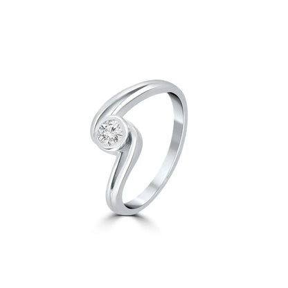 Silver Ethereal Charm Solitaire Ring