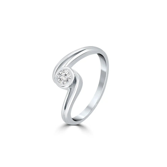 Silver Ethereal Charm Solitaire Ring