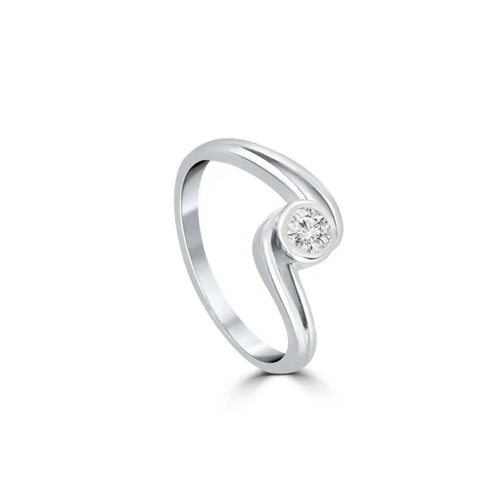 Silver Ethereal Charm Solitaire Ring