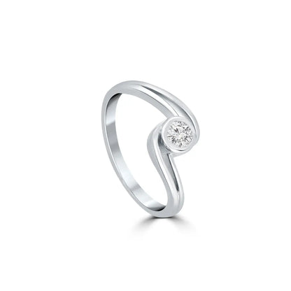 Silver Ethereal Charm Solitaire Ring