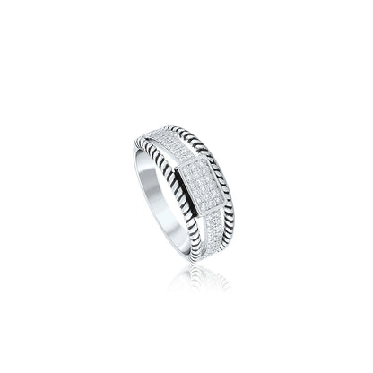 Silver Oxidised Korean Ring