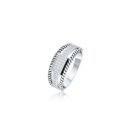 Silver Oxidised Korean Ring