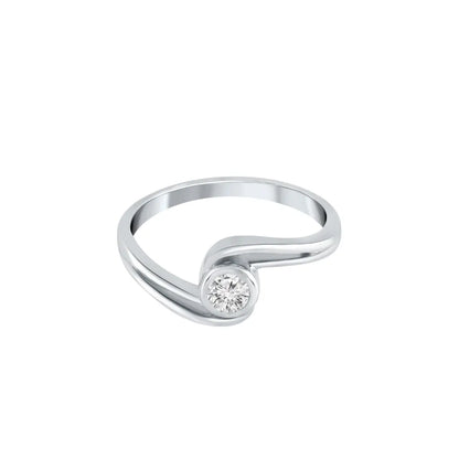 Silver Ethereal Charm Solitaire Ring