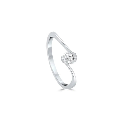 Silver Minimal Solitaire Ring