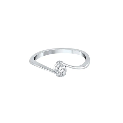 Silver Minimal Solitaire Ring