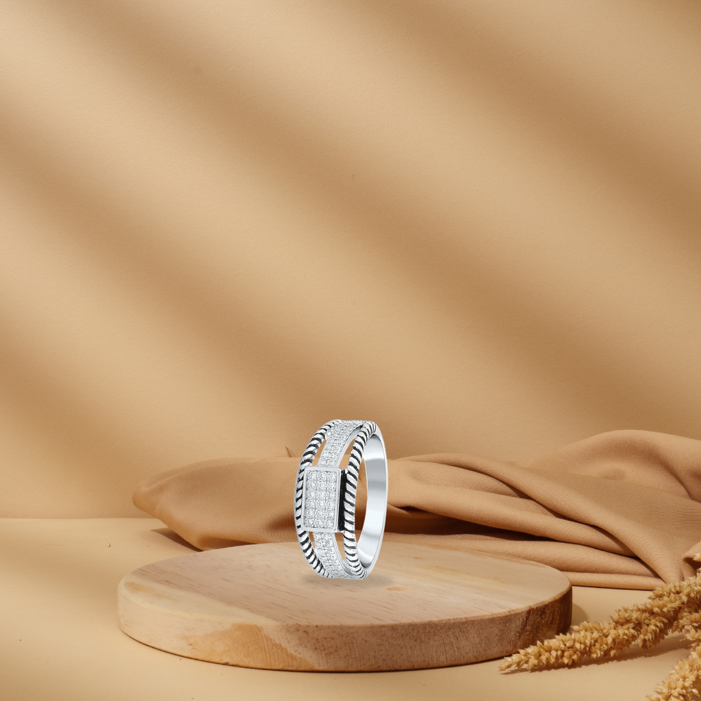 Silver Oxidised Korean Ring