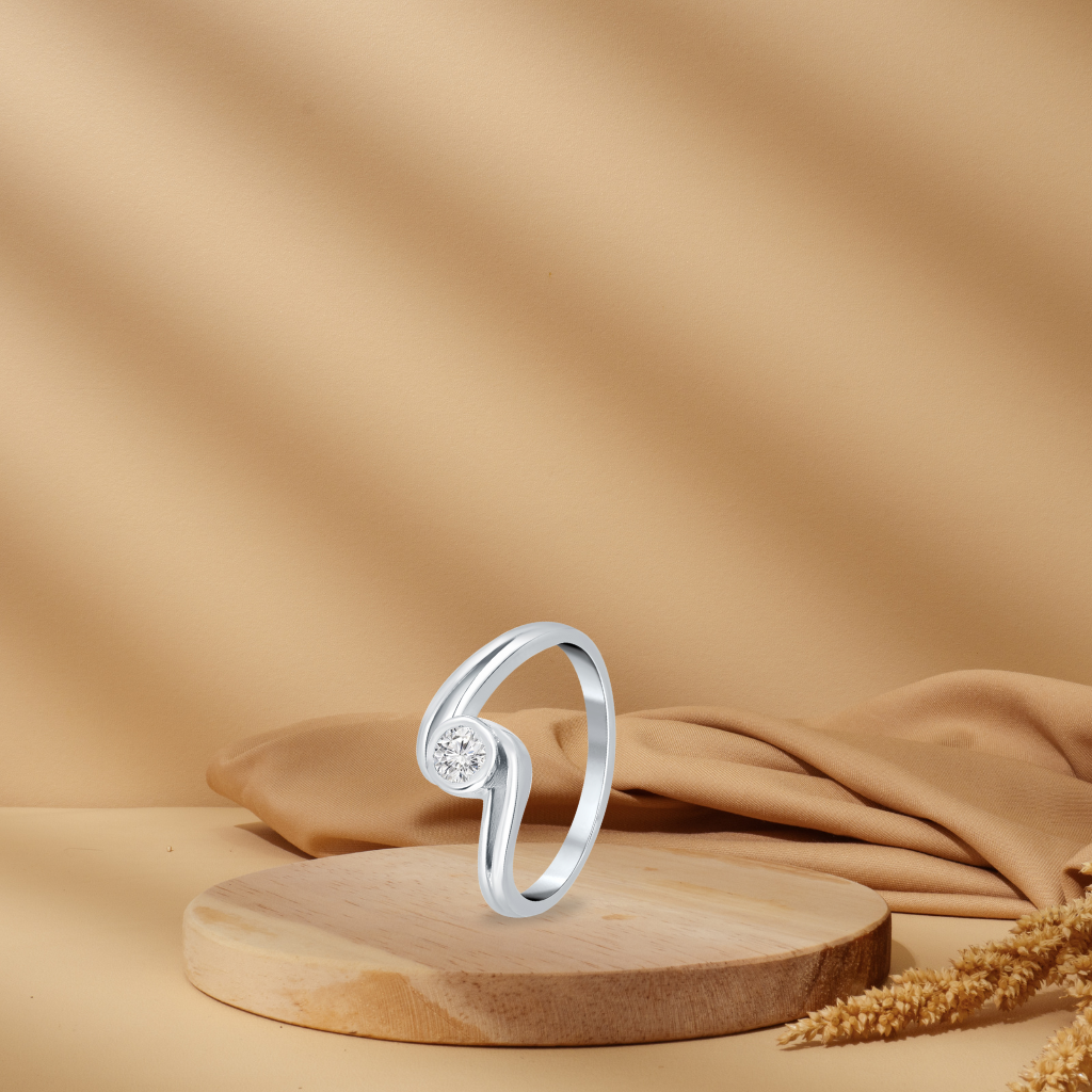 Silver Ethereal Charm Solitaire Ring