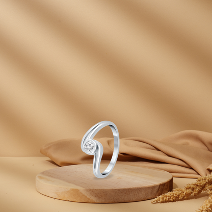 Silver Ethereal Charm Solitaire Ring