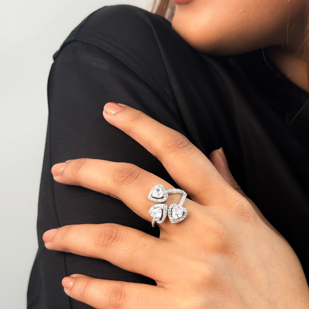 Silver Trio of Love Ring